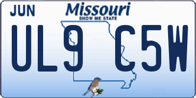 MO license plate UL9C5W