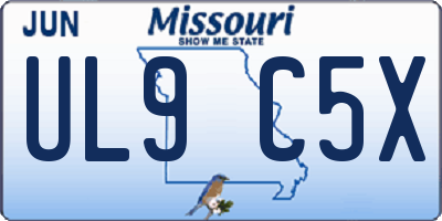 MO license plate UL9C5X