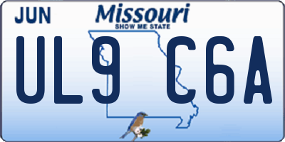 MO license plate UL9C6A