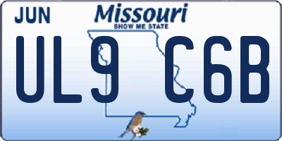 MO license plate UL9C6B
