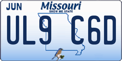 MO license plate UL9C6D
