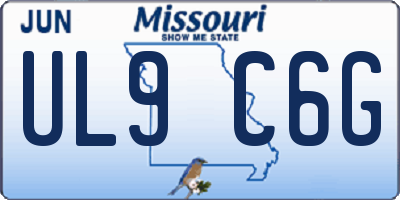 MO license plate UL9C6G