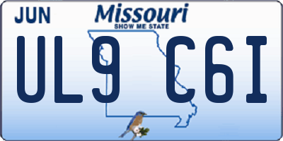 MO license plate UL9C6I