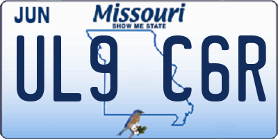 MO license plate UL9C6R