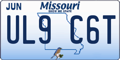 MO license plate UL9C6T