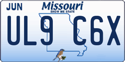 MO license plate UL9C6X