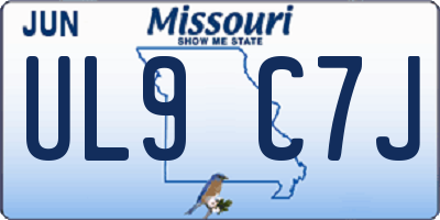 MO license plate UL9C7J