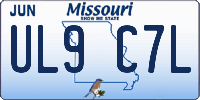 MO license plate UL9C7L