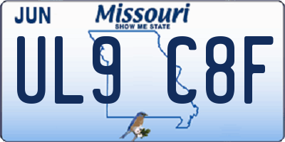 MO license plate UL9C8F