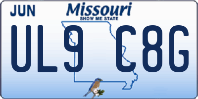 MO license plate UL9C8G