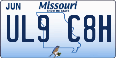 MO license plate UL9C8H
