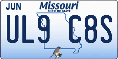 MO license plate UL9C8S