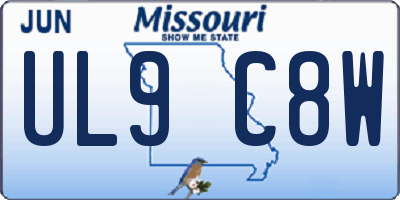 MO license plate UL9C8W
