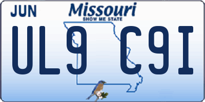 MO license plate UL9C9I