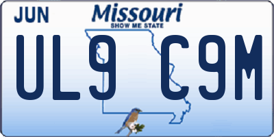 MO license plate UL9C9M