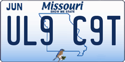 MO license plate UL9C9T
