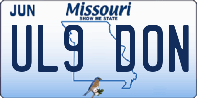 MO license plate UL9D0N