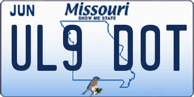 MO license plate UL9D0T