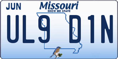 MO license plate UL9D1N