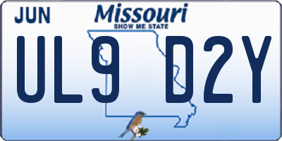 MO license plate UL9D2Y