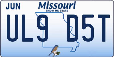 MO license plate UL9D5T