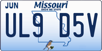 MO license plate UL9D5V