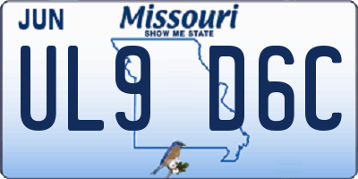 MO license plate UL9D6C