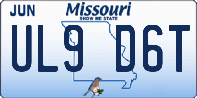 MO license plate UL9D6T