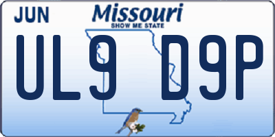 MO license plate UL9D9P