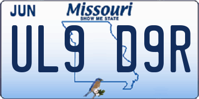 MO license plate UL9D9R
