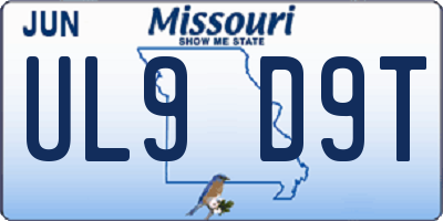 MO license plate UL9D9T