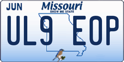 MO license plate UL9E0P