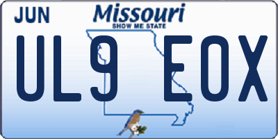 MO license plate UL9E0X