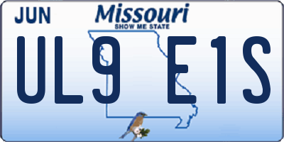 MO license plate UL9E1S