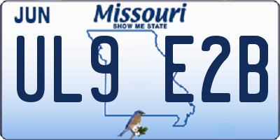 MO license plate UL9E2B
