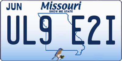 MO license plate UL9E2I