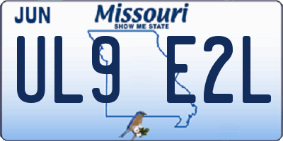 MO license plate UL9E2L