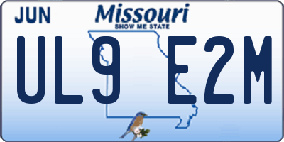MO license plate UL9E2M