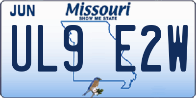 MO license plate UL9E2W