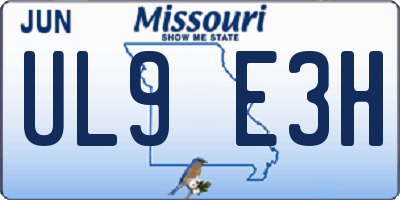 MO license plate UL9E3H