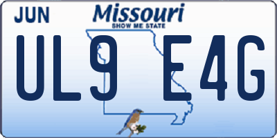 MO license plate UL9E4G