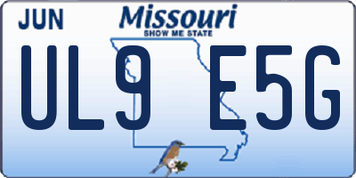 MO license plate UL9E5G