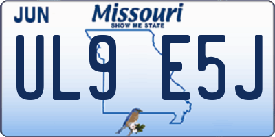 MO license plate UL9E5J