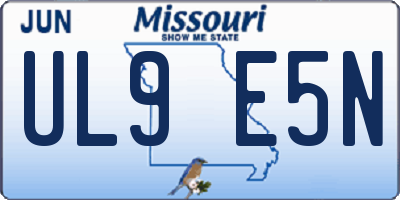 MO license plate UL9E5N
