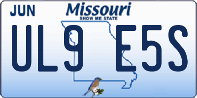MO license plate UL9E5S