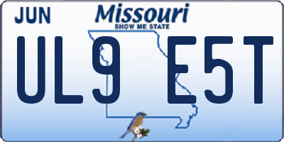 MO license plate UL9E5T