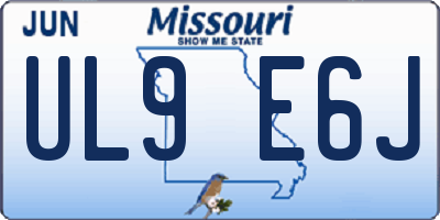 MO license plate UL9E6J