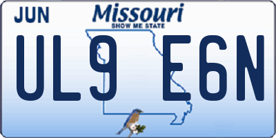 MO license plate UL9E6N