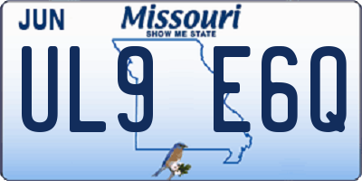 MO license plate UL9E6Q