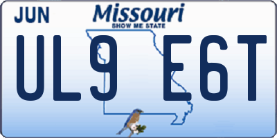 MO license plate UL9E6T